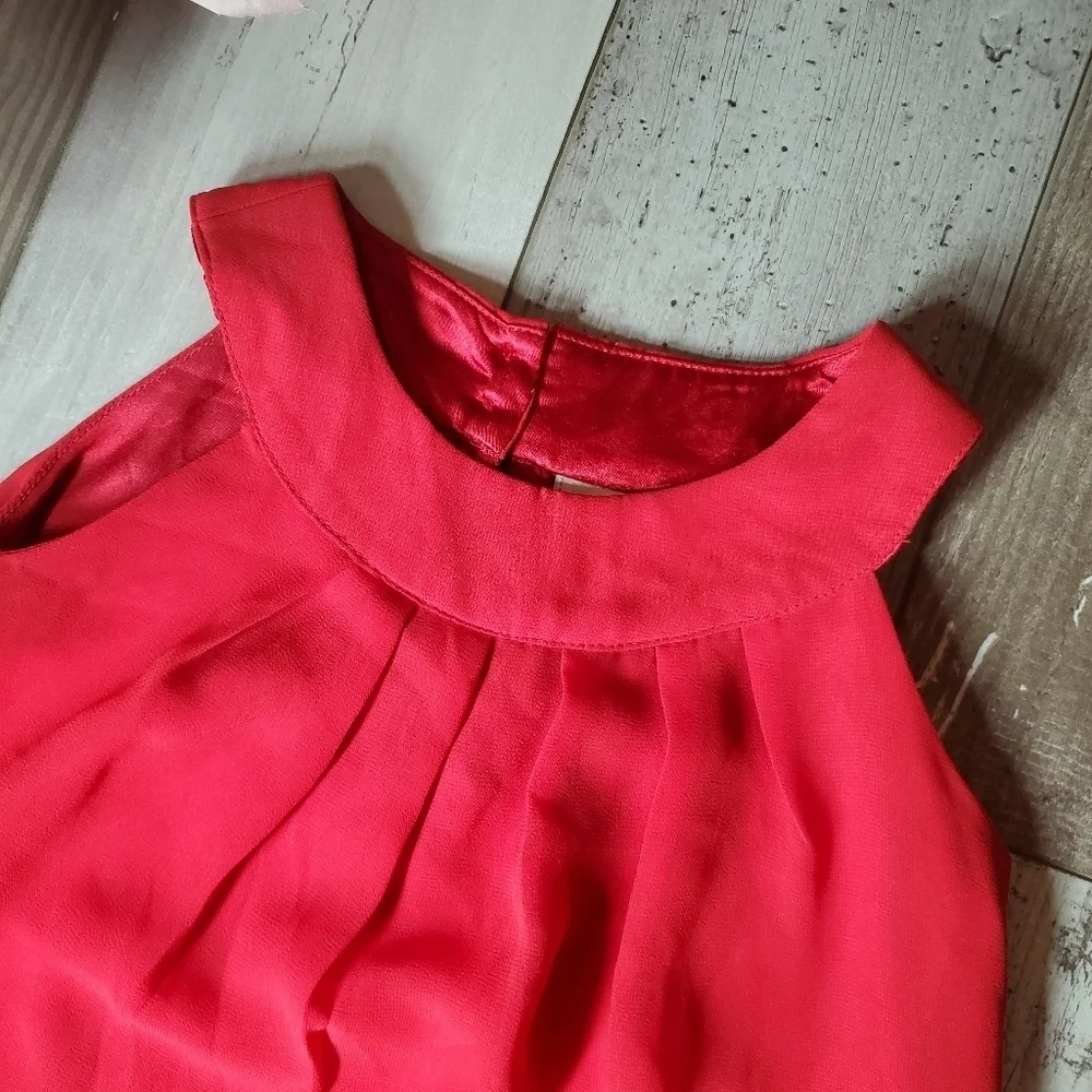 Old Navy Red Chiffon Girls Dress Size 3T Toddler Girl EUC